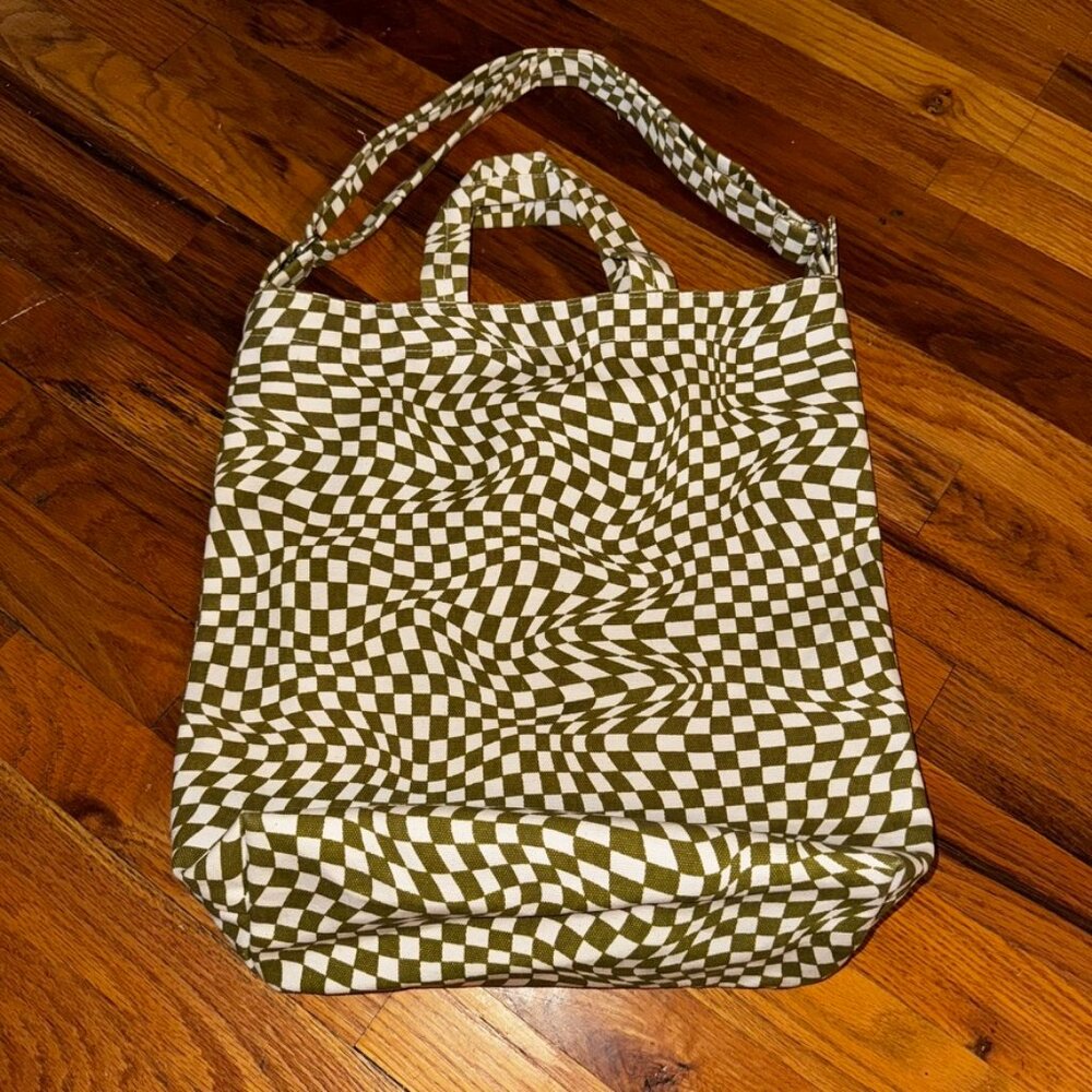 Baggu Duck Bag in Moss Trippy Checker NWOT